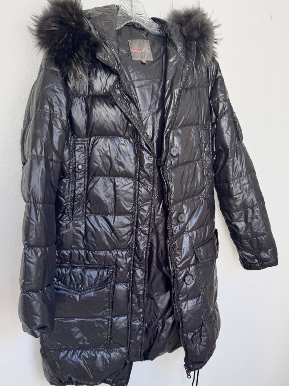Duvetica Black Fur Lined Hood Coat